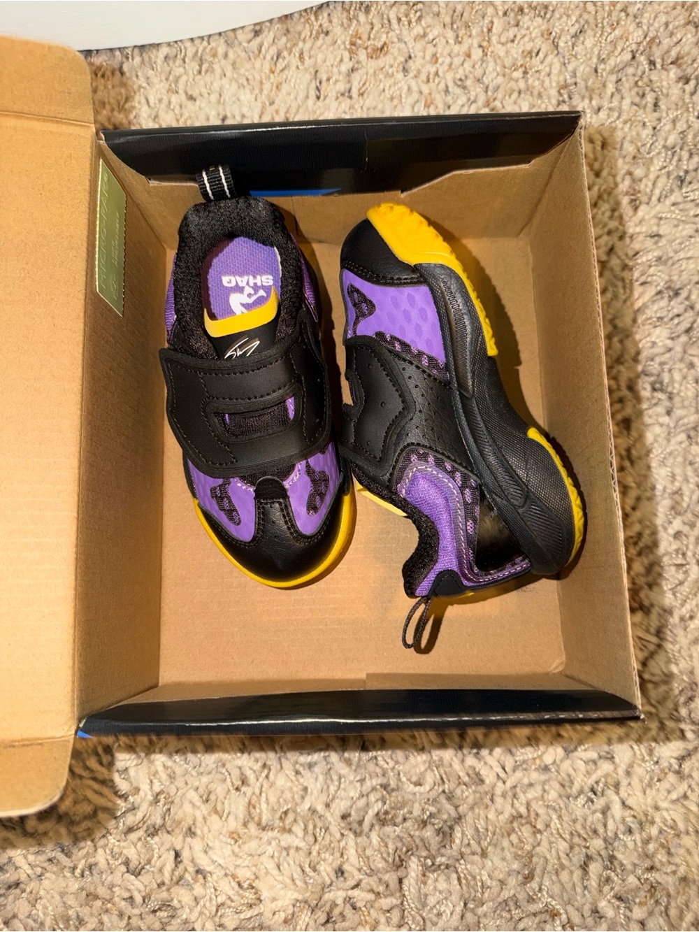 Kids' Purple & Yellow Shaq size 6 Athletic Sneakers